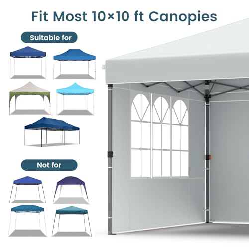 Raynesys Sidewall for 10x10 Canopy Tent, Waterproof Silver-Coated Fabric, UPF 50+ UV Protection, 3 Pack Canopy Wall 114''x72'', No Frame or Top Cover, White - color: White
