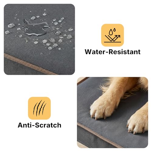 Veehoo Chew Proof Elevated Dog Bed, Indestructible Raised Dog Bed with Exclusive Cover, Washable Orthopedic Padded Pet Cot for Indoor & Outdoor, Extra Large Dog Bed 49" x 32", Dark Grey - size: X-large