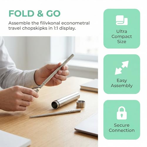 TOYANDONA Portable Folding Chopsticks Set with Storage Case 304 Stainless Steel Travel Cutlery for Outdoor Office Lunch Lightweight and Kitchen Tableware