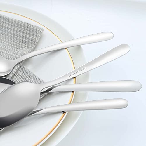36 Pieces Teaspoons Set, 6.2 Inches Stainless Steel Teaspoons Silverware, Small Spoons, Mirror Polished & Dishwasher Safe, Tea Spoons Suitable for Home, Kitchen and Restaurant - color: Chrome