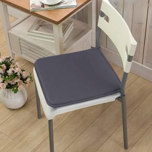 2-Pack Square Seat Cushions (15x15) - Soft Chair Pads with Ties for Indoor/Outdoor Use, Solid Color Comfort for Stools & Dining Chairs (Dark) - color: Dark