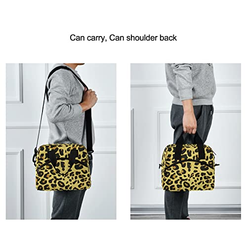 Cheetah Pattern Design Insulated Lunch Bag Reusable Lunch Tote Bag Cooler Bag for Women Men Adult Lunch Box with Adjustable Shoulder Strap Leakproof Lunch Bag for Work School Picnic Camping - color: Cheetah Pattern Design