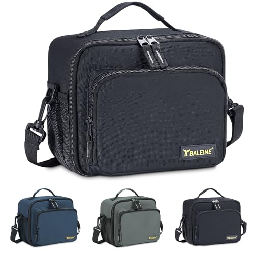 BALEINE Insulated Lunch Bag for Men Women, Leakproof Cooler Bag with Adjustable Shoulder Strap for Work Picnic, Lunch Box for Women Men (Small, Black) - color: Black, size: Small