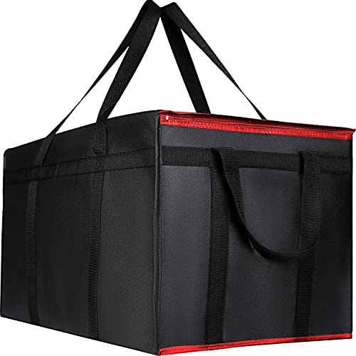 2 Pack XXXL Insulated Food Delivery Bag Black Red Cooler Bags Keep Food Warm Catering Therma for doordash Catering Cooler Bags Keep Food Warm Catering Therma Catering Shopper hot XXXL - color: Black_red, size: XXX-Large（24W x 15H x 14D）