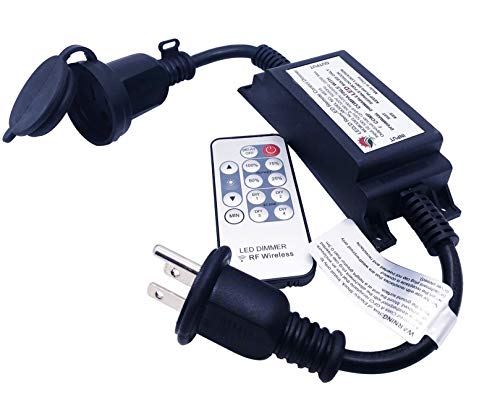 SUNYE Max Power 200W Waterproof Outdoor String Lights Wireless Remote Control, 150Feet Range, Memory, Stepless Dimming, IP68 Waterproof. UL 3 Prong Remote Control Dimmer