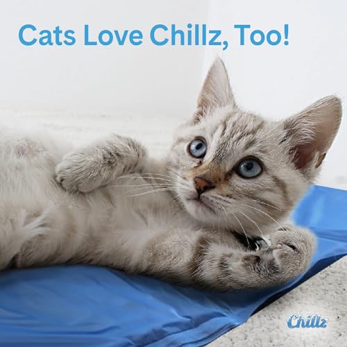 The Green Pet Shop Chillz Gel Mat, Large - Pressure-Activated Cooling Pad for Pets 25-50 lbs - Non-Toxic, No Water or Refrigeration Needed - Ideal for Home, Travel & Crates - size: L