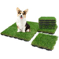 XLX TURF Interlocking Fake Grass Tiles Pad for Dogs Potty Training- 12" x 12" Pet Artificial Grass Squares with Drainage, 6 Pack