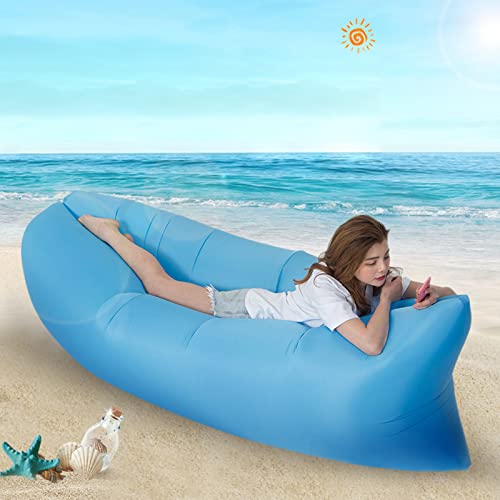 Inflatable Lounger Air Sofa -Portable,Waterproof Anti-Air Leaking Design,Inflatable Beach Chair for Camping, Hiking,Seaside - Ideal Inflatable Couch for Pool and Festivals