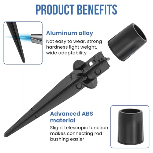 12 Sets Metal Replacement Stakes for Solar Lights, Fits 3/4" Poles / 0.78" ID Solar Path Lights, Ideal for Garden, Lawn, Backyard, Patio & Outdoor Landscape Lamps, 5-3/8" Long - size: Metal-12 Sets