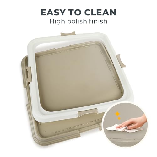 Pawise Dog Pee Pad Holder for Puppy, Puppy Pad Holder Tray, Pet Training Pee Pad, Indoor Potty Tray for Senior Dogs, Dog Toilet for Newborn Puppies, 23.5" x 23.5" - size: Small