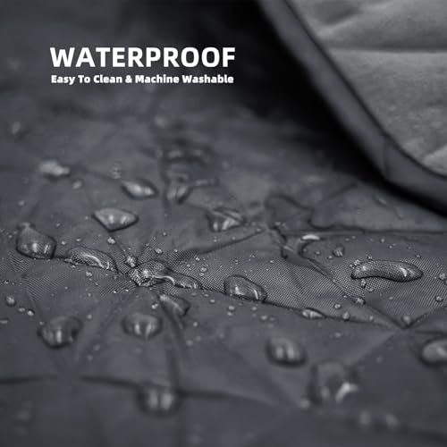 Large Outdoor Waterproof Blanket Extra Thick Fleece Stadium Blanket for Camping, Car, Pet, Picnics - Windproof, Wearable, Machine Washable 80" x 58" (Black Gray) - color: Black Gray