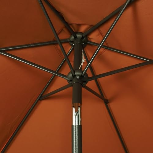 Blissun 7.5 ft Patio Umbrella, Yard Umbrella, Outdoor Market Umbrella with Push Button Tilt Crank, Rust - color: Rust