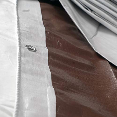 Watershed Innovations HydraTarp 18 mil Heavy Duty White/Brown Waterproof Reversible Tarp with D-Rings, 20 ft by 40 ft - size: 20ft x 40ft