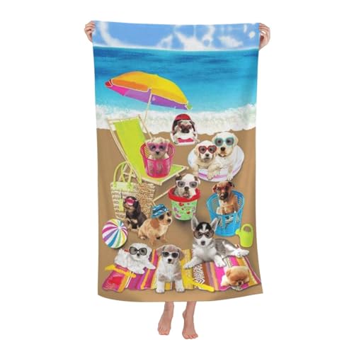 Cute Dog Beach Towel for Women/Adults, Personalized Microfiber Beach Towels Bulk, Quick Dry Beach Towel for Pool, Lightweight Bath Towels Oversized Clearance 30"x 60" - color: Dog1, size: 30"x 60"