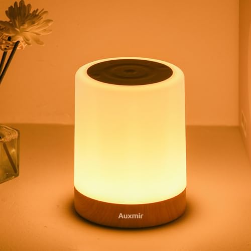 Auxmir Night Light for Kids Baby, Dimmable Touch Lamp for Nursery, 256 RGB Colors 5 Brightness, Portable Rechargeable Bedside Table Lamp for Nightstand, Kids Night Light for Bedroom Living Room, Brown - color: Brown