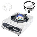 1Burner Propane Gas Cooktop,Camping Portable LPG Gas Stove, Auto Ignition Stainless Steel Countertop with regulator burner grate - color: Stainless Steel