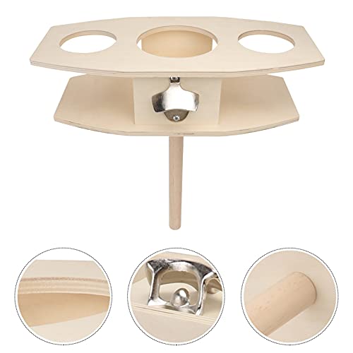 1pc Wooden Wine Rack Outdoor Picnic Beer Rack Drink Storage Detachable Garden Decor Natural Bottle Holder