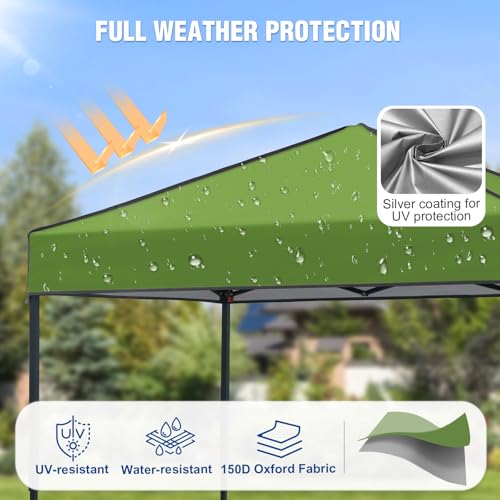 6x4 Pop Up Canopy Tent, Instant Portable Beach Canopy, Outdoor Tent with Carry Bag for Camping, Sports, Tailgating, Events, Grass Green - color: Grass Green, size: W/O Wall
