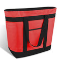 mosago Insulated Grocery Tote Bags, Large Reusable Cooler Bags with Zipper, Leakproof Thermal Shopping Bags for Food Delivery, Beach, Travel, Uber Eats & Picnic, Collapsible Personalized, Red - color: Red