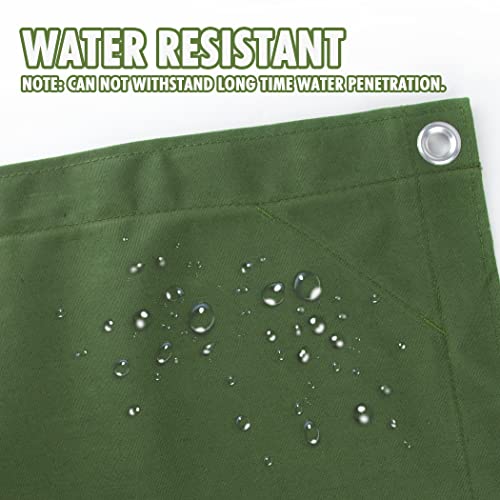 CARTMAN Finished Size 8x10 Feet Canvas Tarp with Rustproof Grommets, Heavy Duty Multipurpose Tarpaulin Cover for Canopy Tent, Roof, Camping, Woodpile - color: Olive Green, size: 8'x10'