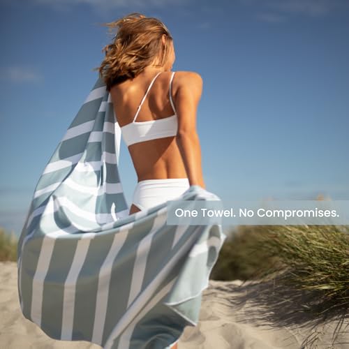 SummerSand Microfiber Beach Towel Extra Large (79 x 39.5 in) - Quick Dry, Sand Free - Compact and Lightweight for Travel - Recycled Materials - Travel Bag Incl - Oversized Pool Towel – Cloudy Blue - color: Cloudy Blue, size: 79x39.5"