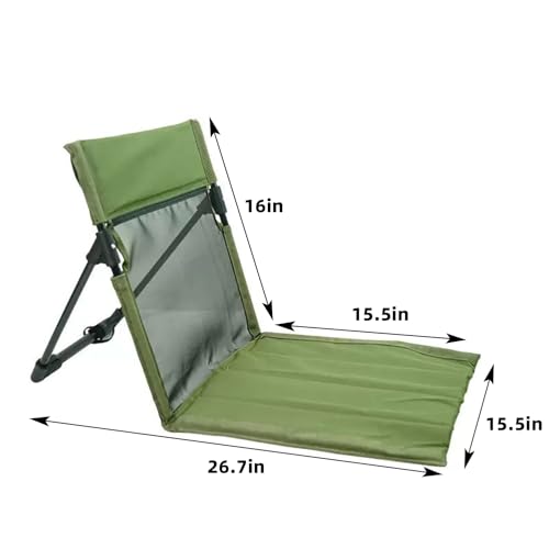 Breathable Mesh Back Folding backrest,Ultralight Aluminum Alloy Camp Seat with Ventilated Backrest, Portable Outdoor Chair for Beach, Park,Lawn,Hiking and Travel