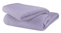 GLAMBURG 100% Cotton Thermal Blanket, Breathable Waffle Twin Blanket, All Season Purple - color: Purple, size: Twin (60"x90")