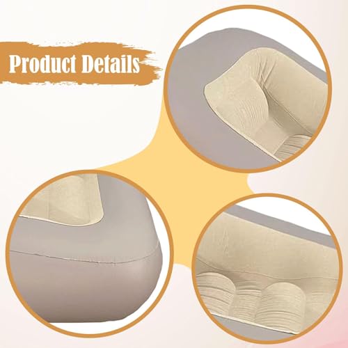 Camping Inflatable Lounger Folding Inflatable Sofa Chair Comfortable Lounge Outdoor Portable Couch Air Bed for Party Outside, Gray