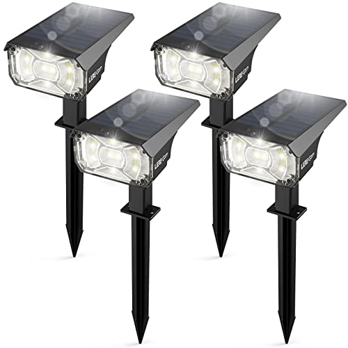 LEREKAM Solar Spot Lights Outdoor,IP65 Waterproof 40 LEDs Landscape Spotlights,USB & Solar Powered Wall Lights,3 Modes Outdoor Solar Garden Lights for Yard Porch 4 Pack - color: Cool White, size: 4 Pack