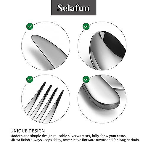 4-Piece Travel Set with Case - Portable Silverware Utensils - Stainless Steel Reusable Flatware - Cutlery Set for Camping, Picnic, Hiking, Office - Dishwasher Safe - color: Silver, size: 8 inch