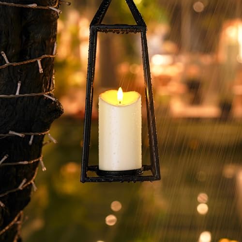 Homemory Rechargeable Flameless Candles, LED Candles, Battery Operated Candles with Remote and Timers, Outdoor Waterproof, Long Lasting, Set of 3 - color: Ivory White, size: D3"H4"5"6"