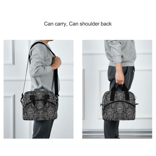 Skull Gothic Insulated Lunch Bag Reusable Lunch Tote Bag Cooler Bag for Women Men Adult Lunch Box with Adjustable Shoulder Strap Leakproof Lunch Bag for Work School Picnic Camping - color: Skull-1