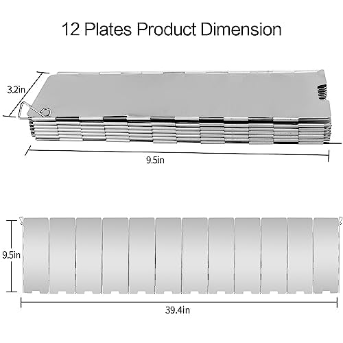 Stove Windscreen, 12 Plates Aluminum Stove Windshield with Drawstring Bag, for Camping, Butane Stoves - size: 12 Plates