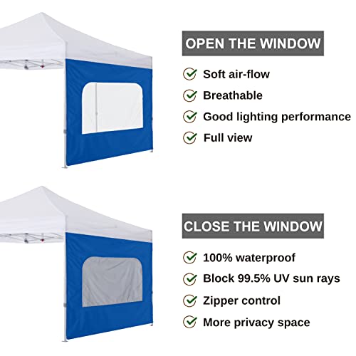 COOSHADE Instant SunWall 8x8 SideWall for Pop up Canopy Tent, 1 Pack Sidewall with Mesh Window Only, Blue - color: Blue, size: 8x8-Net Window