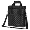 Opux 3 Bottle Wine Carrier Tote, Insulated Leakproof Cooler Bag for Picnic, BYOB Beach, Portable Wine Bottle Case - color: Black Square