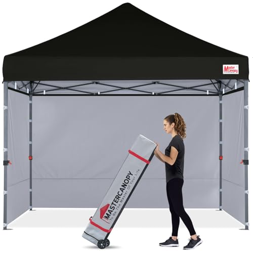 MASTERCANOPY Pop-up Canopy Tent with Sidewalls (10x10,Black) - color: Black, size: 10x10