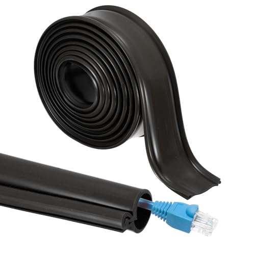 MECCANIXITY 10ft Cable Management Sleeve, 5/8 Inch ID Flexible Cord Wires Hider Cover Insulation Snap-fit Protector for Substation, High-Voltage Electrical Networks, Black - size: 5/8 Inch
