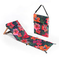 Wacho Outdoor Folding Beach Chair – Ultralight Reclining with Adjustable Wooden Backrest, Foam Padding & Water-Resistant Recycled Fabric – Portable Lounge Chair for Beach, Camping – Red and Dark Blue - color: Red and Dark Blue