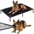 ZOMISIA Chew Proof Elevated Dog Bed for Extra Large Dogs XL- Raised Pet Cot with Removable Waterproof Padded for Outdoor Use, Indestructible and Washable, 50" L x 31" W x 7.5" H, Black - size: XL - 50"L x 31"W x 7.5"H