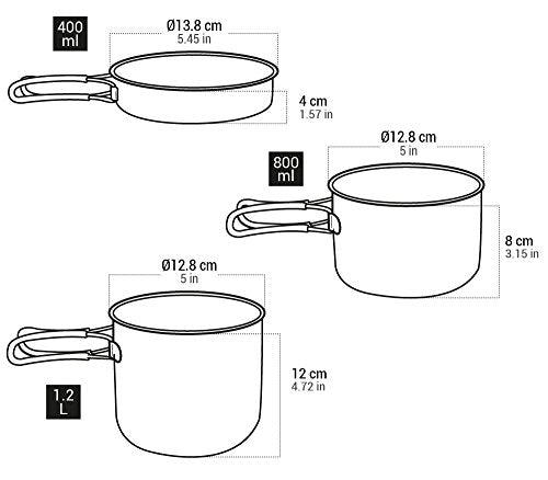 Keith Titanium Ti6014 3-Piece Pot and Pan Cook Set - 2400ml