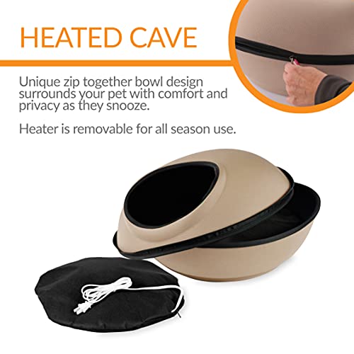 K&H Pet Products Thermo-Mod Dream Pod Heated Pet Bed Tan/Black 22" 4W