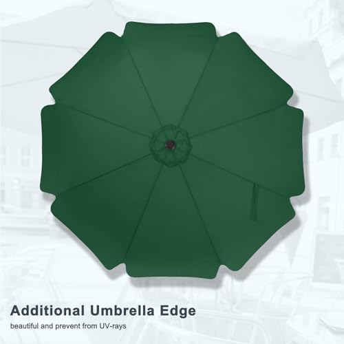 MASTERCANOPY Valance Patio Umbrella for Outdoor Table Market -8 Ribs (10ft, Forest Green) - color: Forest Green, size: 10FT