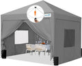 Quictent Privacy 10x10 Pop up Canopy Tent with Sidewalls and Roll-up Ventilated Windows, One Person Easy Setup, Outdoor Commercial Gazebo Shelter Enclosed Waterproof, Bonus 4 Sandbags - color: Gray, size: 10x10ft