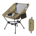 MOON LENCE Portable Camping Chair Lightweight Foldable Chair - The 4th Generation Portable Folding Chair - Compact, Ultralight Folding Chairs for Hiking Mountaineering Beach - color: Khaki