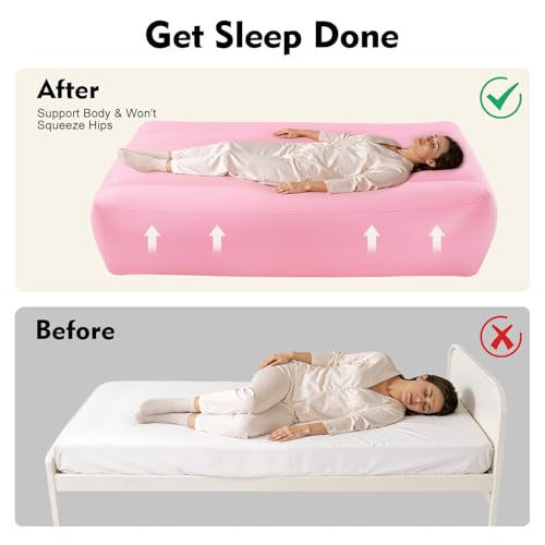 BBL Bed After Surgery for Sleeping, Inflatable Mattress with Hole, Brazilian Butt Lift Recovery Pillow Post Surgery, Air Mattress Sofa Couch for Home, Post-Operative Recovery Beds - color: Pink