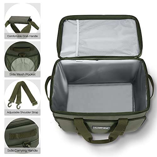 Soft Insulated Cooler Bag Collapsible Large Travel Coolers Soft Sided Coolers Ice Chest, Leakproof, Waterproof - color: green