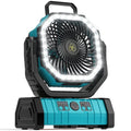 Camping Fan - 20000mAh Battery Powered Fan Rechargeable with LED Lantern - Portable Outdoor Tent Fans with Hanging Hook 4 Speeds Wind Remote Control, Blue - color: Blue