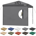 KAMPKEEPER 10X10 Canopy Tent Sidewalls with Zipper for Canopy Frame, 3Pcs Sunwalls Only, UPF50+ Waterproof Side Walls(Dark Grey) - color: Dark Grey