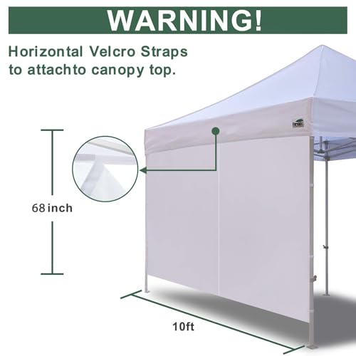 Eurmax USA 10FT Instant Canopy SunWall with Middle Zipper Wall for Pop Up Canopy Tent，1 Pack Sidewall for Outdoor Shade (Gray) - color: Gray, size: 10x5.7ft