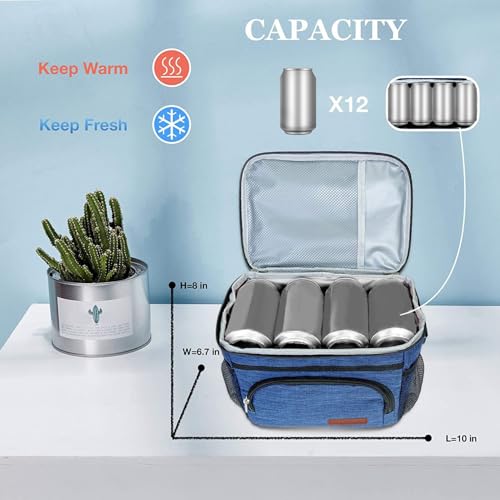 ExtraCharm Insulated Lunch Bag for Women/Men - Reusable Lunch Box for Office Picnic Hiking Beach - Leakproof Cooler Tote Bag Organizer with Adjustable Shoulder Strap for Adults - Green - color: Green